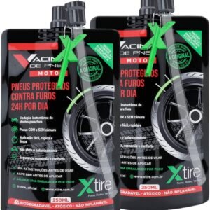 Kit 2 Vacinas Blindagem Selante Para Pneu Moto Xtire 250ml