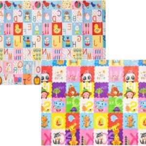 Tapete de Atividades Infantil Tatame Portátil dos Bebês e Crianças, Dupla Face, Dobrável, Macio, Gigante – Fácil de Guardar (GIRAFA)