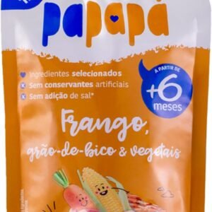 Papapá, Papinha infantil, Sabor Frango, Grão-de-Bico e Vegetais, 120g, Laranja Papapá, Papinha infantil, Sabor Frango, Grão-de-Bico e Vegetais, 120g, Laranja
