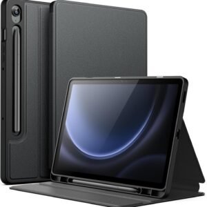 JETech Capa para Samsung Galaxy Tab S10 Lite / S10 FE / S9 FE 10,9 Polegadas com S Pen Suporte de Lápis, Suporte Fólio Fino Estojo Protetora para Tablet, Visualização Multiângulo (Preto)