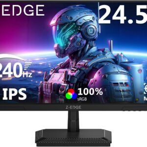 Monitor Gamer pc 24,5 polegadas Z-Edge, 240Hz, 1 ms IPS, Full HD 1080P, FHD (1920×1080), brilho de 350 cd/m², FreeSync, HDMI 2.0/DP 1.4, Ajuste de Inclinação, Sem Bordas