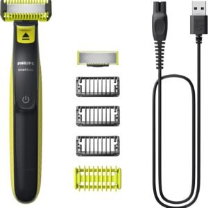 Aparador e Barbeador Elétrico de Pelos Philips OneBlade com 4 pentes QP2824/10 À prova d’água – Bivolt