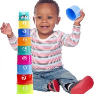 BRINQUEDO EDUCATIVO POTE DE EMPILHAR INFANTIL MC908 MEGA COMPRAS