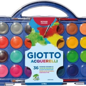 GIOTTO Acquarelli, Aquarela em Estojo de Pastilhas de 30mm, 36 Cores