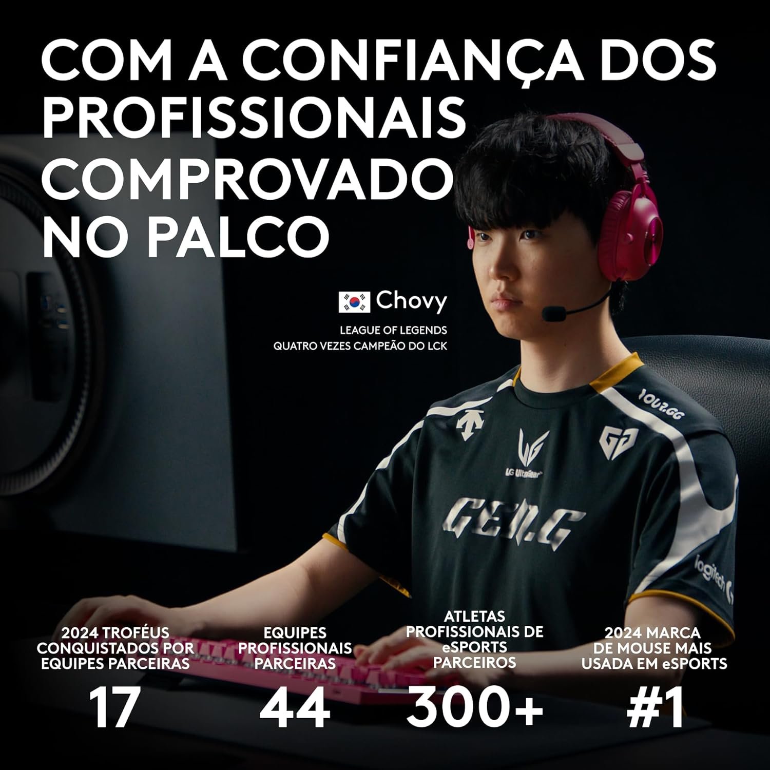 Mouse Gamer Sem Fio Logitech G PRO 2 LIGHTSPEED para Destros ou Canhotos, 4 Botões Programáveis e Removíveis, Sensor Hero 2 44K DPI, Carregamento USB-C, PC/Mac - Branco - Imagem 4