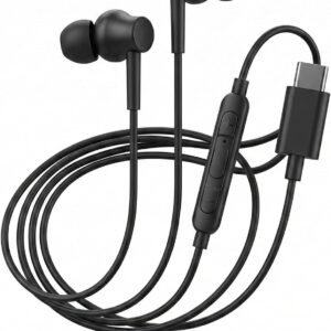 Fone de Ouvido Cabo Tipo C, Fone Com Entrada USB-C, Fone de Ouvido com Fio USB-C In-Ear com Microfone e Controle de Volume para Notebook, Computador e Celular, Ideal para Trabalho e Reuniões