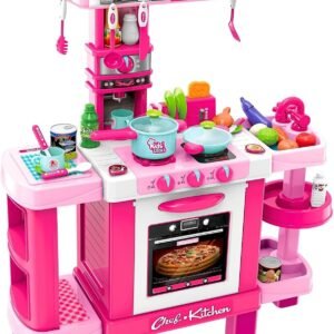 Cozinha Infantil Interativa com Som e Luz Kit Acessórios Completa Brinquedo Forno e Fogão
