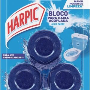 Harpic Limpador e Aromatizador Sanitário para Caixa Acoplada Marine 3 unidades