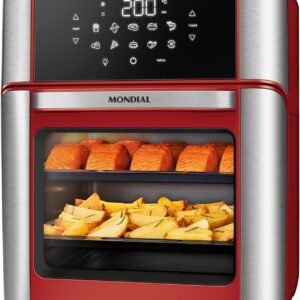 MONDIAL Fritadeira Air Fryer Forno Oven 12L, Vermelho/Inox, 2200W, 220V – AFON-12L-RI