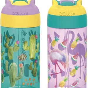 Kit coom 2 garrafas infantil Zak Desert Life, com canudo, 473 ml cada
