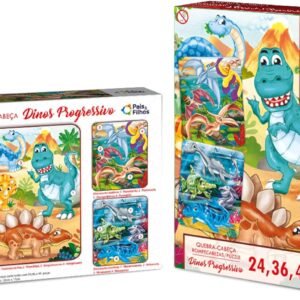 Pais & Filhos – Quebra-Cabeças, 24/36/48 Peças – Dinos Progressivo