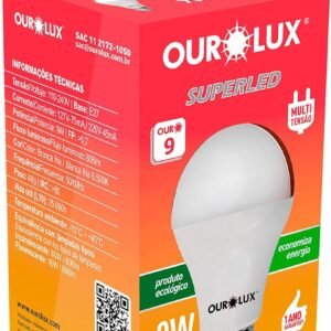 Lampada LED Bulbo OUROLUX, Branca, 9W, Bivolt, Base E27