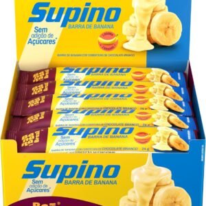 Banana Brasil – Barra De Frutas Supino Zero Banana Com Cobertura Chocolate Branco – (20 Unidades de 24g)