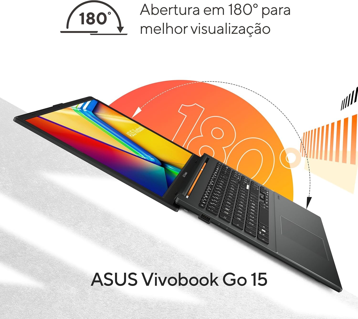 Notebook ASUS VivoBook Go 15, AMD RYZEN 5 7520U, 8GB, 512GB SSD, KeepOS, Tela 15,6" FHD, Mixed Black - E1504FA-NJ732 - Imagem 6