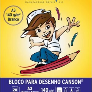CANSON Escolar, Papel para Desenho em Bloco, Cor Branco, Tamanho A3