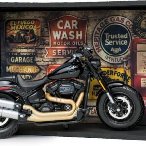 Miniatura Moto Harley Fat Bob Kit Expositor