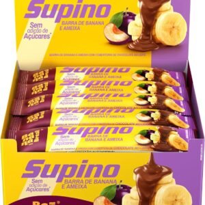 Banana Brasil – Barra De Frutas Supino Zero Banana e Ameixa Com Cobertura Chocolate Ao Leite – (com 20 unidades de 24g)