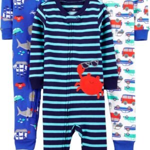 Macacão de dormir para bebês Pijama de algodão confortável sem pés, Simple Joys by Carter’s, Meninos