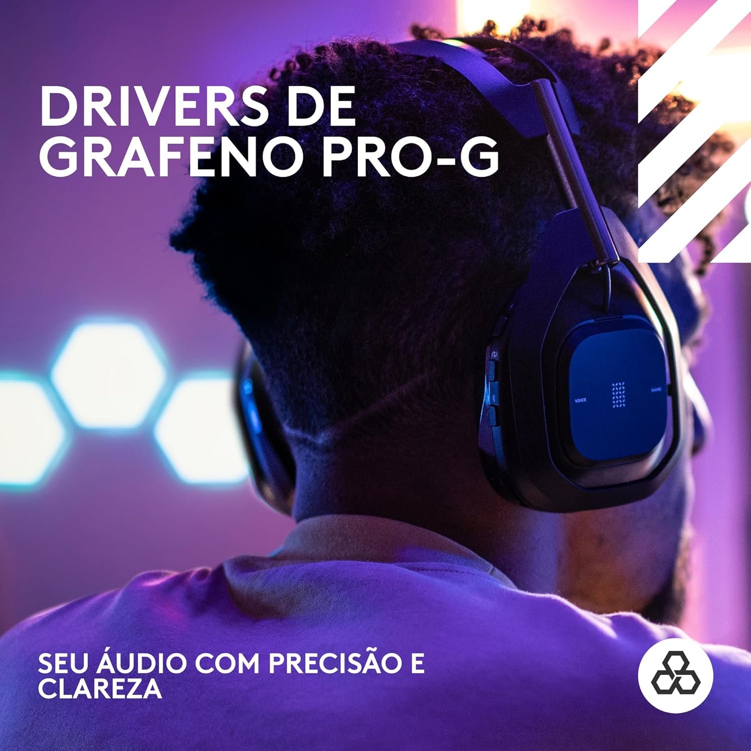 Headset Gamer Sem Fio Logitech G Astro A50 X LIGHTSPEED + Base Station, Com Conexão Bluetooth e HDMI 2.1 Passthru, Tecnologia PLAYSYNC, Compatível Com Xbox Series X|S, PlayStation, PC/Mac - Preto - Imagem 3