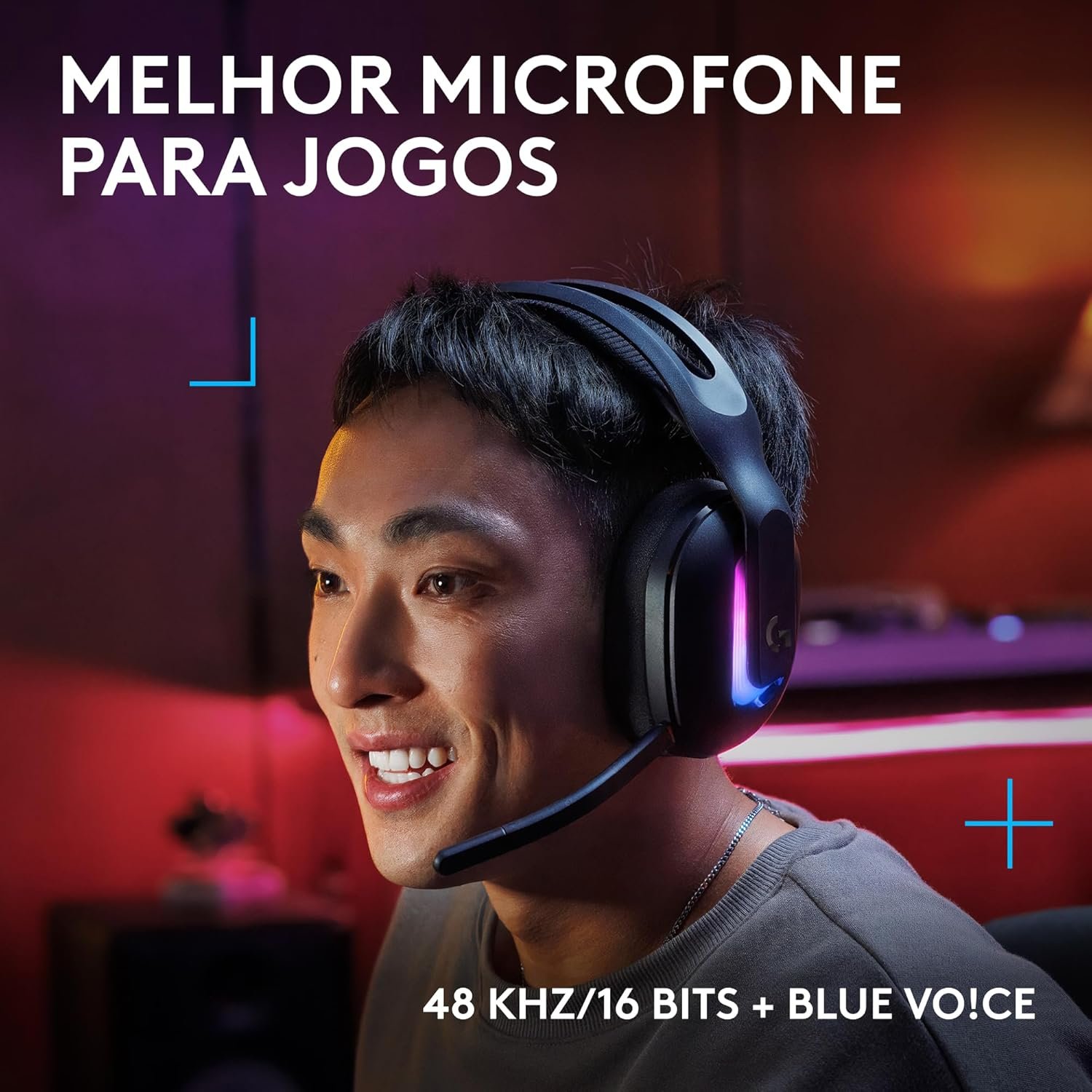 Headset Gamer Sem Fio Logitech G522 LIGHTSPEED com RGB LIGHTSYNC, Conectividade Tripla sem fio LIGHTSPEED ou Bluetooth e com fio USB para PC - Preto - Imagem 3