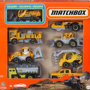 Matchbox, Pacote com 8 Veículos de Brinquedos Realistas em Escala 1:64 (Não é Possível Escolher o Modelo)