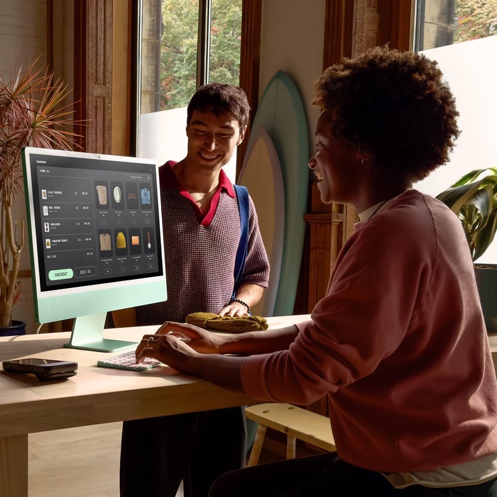 Apple 2024 iMac (de 24 polegadas, Chip M4 da Apple com CPU de 10 núcleos e GPU de 10 núcleos, 16GB Memória unificada, de 256 GB) - Verde - Imagem 5
