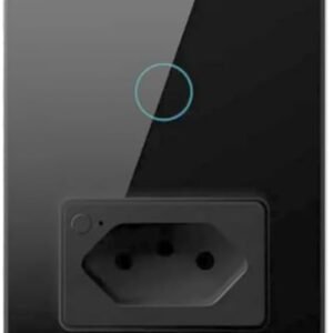 Interruptor Com Tomada Inteligente Wi-Fi 1 Botão Touch Novadigital Preto It-Wk-01-B/02-B1