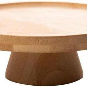 LYOR – Prato para Bolo de Bambu com Pé 20cm x 7cm