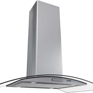 Coifa Ilha 90cm Vidro Curvo Nardelli Inox