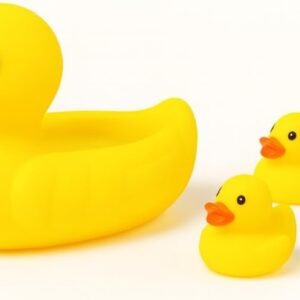 Patinho De Banho Vinil Amarelo 4 Peças Brinquedo Flutuante para Bebês