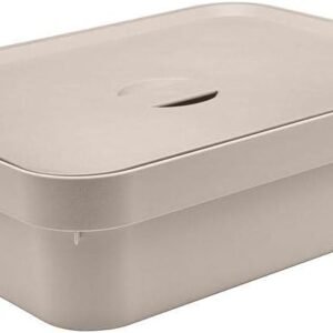 Ou Caixa Organizadora com Tampa 16L Bege Linha Cube