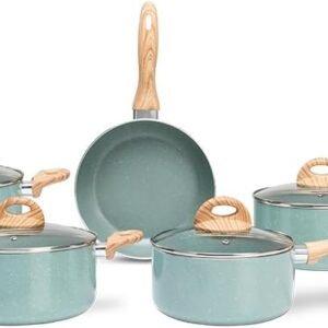 Brinox – Jogo de Panelas 5 Peças Ceramic Life Botanika com Fundo de Indução – Verde