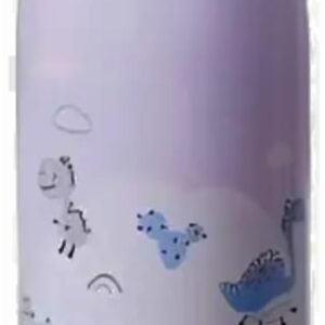 Garrafa Térmica Garrafinha Térmica Infantil Inox Canudo Trava 350 ml – Desenho dinossauro Coelho Carneiro Panda – TYDA (DINO LILAS)