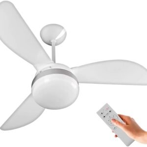 Ventilador de Teto Ventisol Fênix Branco Silver Inverter Controle Remoto, 6 Velocidades Bivolt