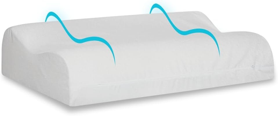 Nap Travesseiro Nasa Ortopédico Cervical D40 12/10cm de altura Suporte ergonômico com tratamento Alergo Free Anti ácaro, anti fungo e anti bactéria para fronhas 50x70cm - Bege - Imagem 4