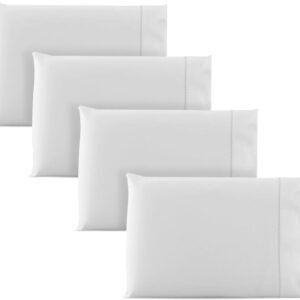 4 Fronha Avulsa Percal 600 Fios Toque Macio Ponto Palito (Branca)