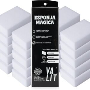 Valit Kit 10 Esponjas Mágicas Remove Tira Mancha Bucha Limpa Parede Tênis Chão