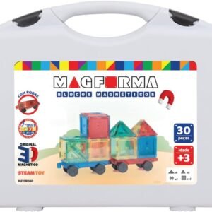 Blocos magnéticos Magforma 30 peças com rodas brinquedo magnético educativo