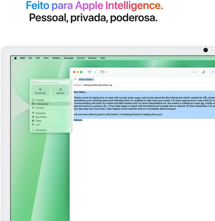 Apple 2024 iMac (de 24 polegadas, Chip M4 da Apple com CPU de 10 núcleos e GPU de 10 núcleos, 16GB Memória unificada, de 256 GB) - Verde - Imagem 3