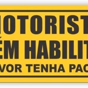 Imã de carro Recém Habilitado, 25 x 10cm, amarelo, motorista, treinamento