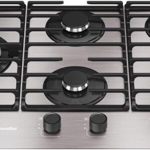Cooktop Mueller 5 Bocas de Alumínio 77cm com Grade Dupla MCG5BL Bivolt Cooktop Mueller 5 Bocas de Alumínio 77cm com Grade Dupla MCG5BL Bivolt