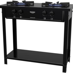 Fogão Industrial 2 Bocas Preto com Dupla Chama e Pés Removíveis Dako Couraçado