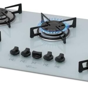 FISCHER COOKTOP À GÁS 5 BOCAS MESA VIDRO BRANCA BIVOLT 1642-6986