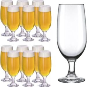 Kit 12 Taças de Cerveja/Chopp Floripa Nadir Figueiredo 300ml – Vidro Transparente, Ideal para Uso Diário e Festas