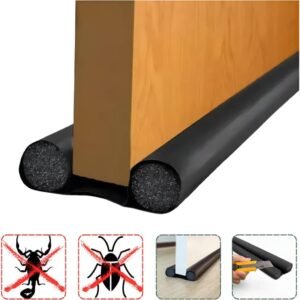 KIT 2 Veda Porta Protetor Rolinho Duplo Ajustável Impermeável | Bloqueador de Insetos, Poeira e Ruídos | Isolamento Térmico e Acústico para Portas de 80cm