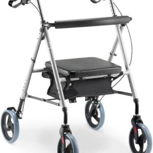 Andador de Alumínio Dobrável 4 Rodas com Assento suporta até 110kg D12 Dellamed Andador de Alumínio Dobrável 4 Rodas com Assento suporta até 110kg D12 Dellamed