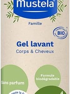 Mustela Gel Lavante Corpo E Cabelo Bio 400Ml – Sabonete Líquido Vegano Sem Fragrância Fórmula Biodegradável Com 97% De Ingredientes De Origem Natural