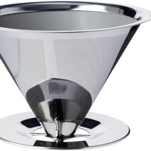 Coador Filtro de Café 103 Inox Reutilizável Grande 14,5 X 12,4 X 8cm Sustentável Durável Fácil de Limpar Premium