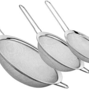 Kit Conjunto 3 Peneiras Coador Inox Resistentes Para Cozinha P, M E G