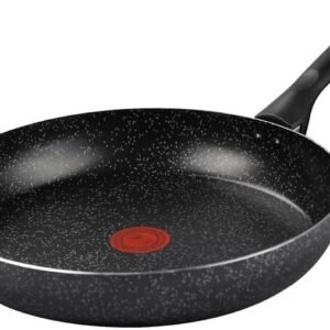 Frigideira Rochedo Stone Pro 30cm Preto com Efeito Pedra e Antiaderente Minerium, Alta Resistência e Durabilidade, Cabos Ergonômicos e Base Limpa Fácil